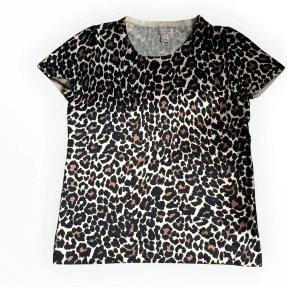 J. Crew Women’s Leopard Print Short Sleeve Sweater Top Sz. Small